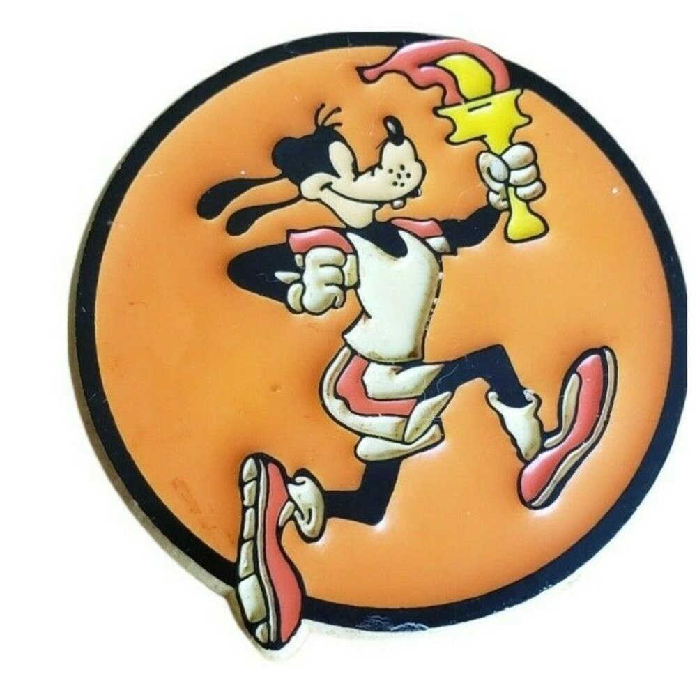 Disney Goofy Olympic Torch Runner Fridge Magnet Monogram 1970s Vtg Monogram 2"